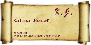 Kalina József névjegykártya