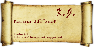 Kalina József névjegykártya